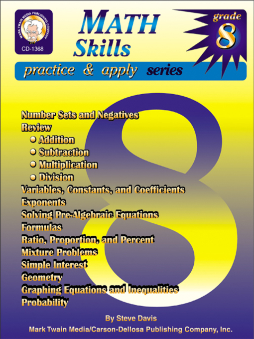 Title details for Math Skills, Grade 8 by Davis - Available